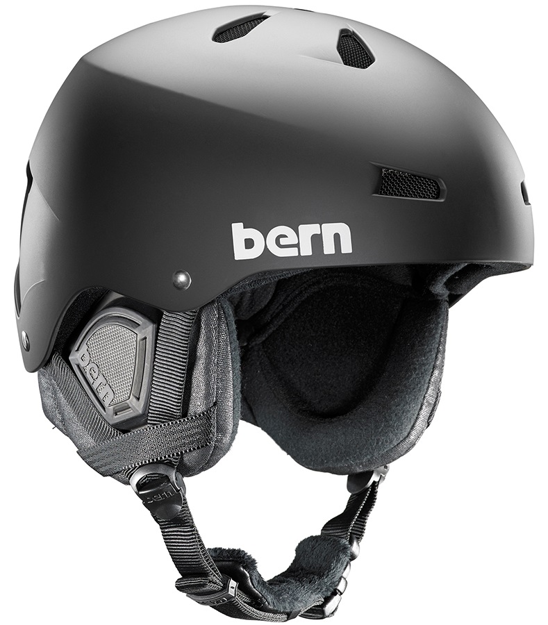 Bern Macon Hard Hat Audio Winter Snowboard Helmet, L, Black Wireless